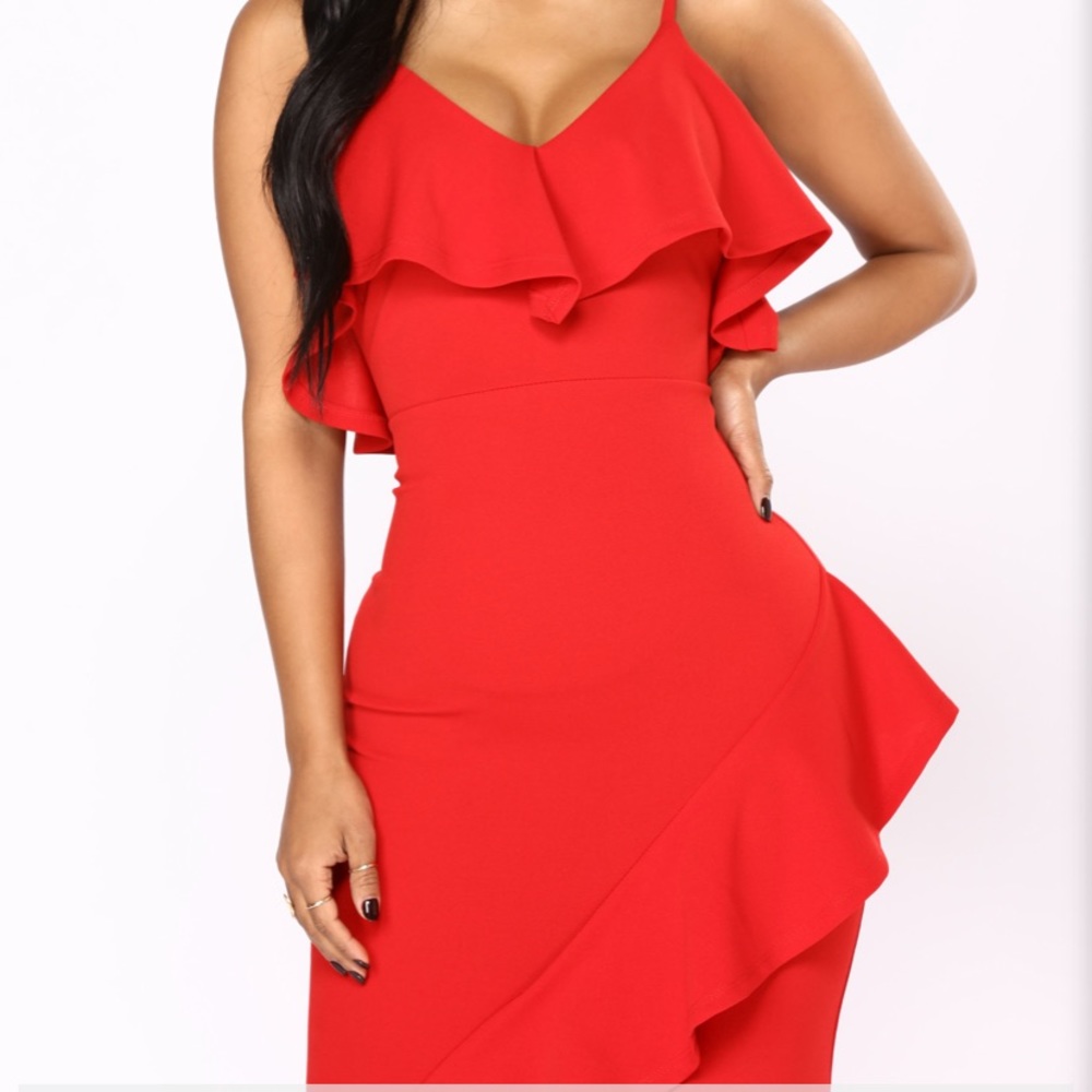 Red fashion nova dress